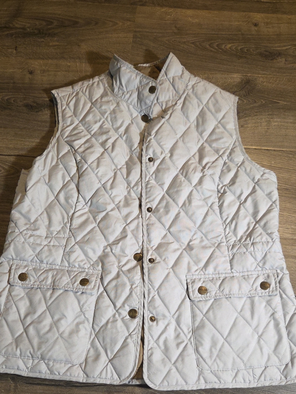 Eddie Bauer Quilted Sleeveless Vest - Light Grey